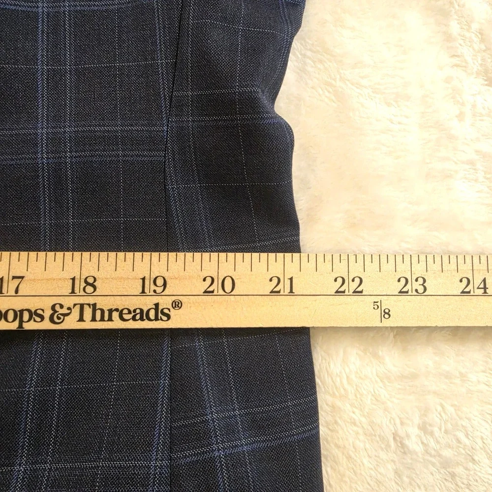 BROOKS BROTHERS Mens 44R Fitgerald Blue Plaid Windowpane Jacket Blazer Sportcoat